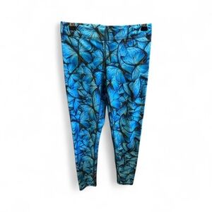 Zara Terez Blue Butterlfy Print Leggings Women’s Size XS Athletic Yoga Leggings